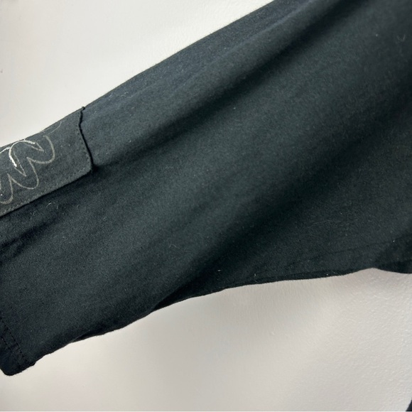 Leopards & Roses Boho Lagenlook Floral Embellished Tunic Top Medium Black - Picture 11 of 15